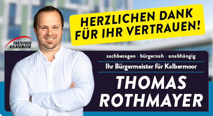 Du betrachtest gerade Thomas Rothmayer neuer Bürgermeister der Stadt Kolbermoor wurde mit 78,1 % gewählt